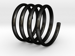 spring coil ring all sizes in Matte Black Steel: 5 / 49
