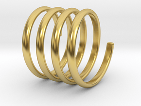 spring coil ring all sizes in Polished Brass: 5 / 49