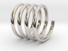 spring coil ring all sizes in Rhodium Plated Brass: 5 / 49