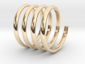 spring coil ring all sizes in 14K Yellow Gold: 5 / 49