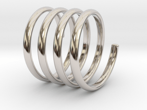 spring coil ring all sizes in Rhodium Plated Brass: 5.5 / 50.25