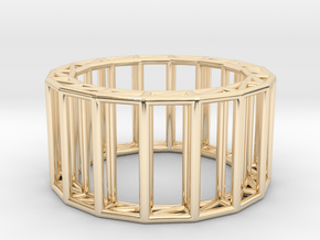 wireframe  in 14k Gold Plated Brass