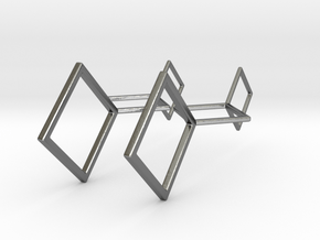 Square Earrings in Polished Silver