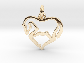 Horse Heart in 14K Yellow Gold