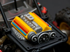 Kyosho Beetle V2 Engine - Modular Exhausts and Int in White Processed Versatile Plastic