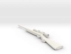 1:12 Miniature .243 Hunting Rifle in White Natural Versatile Plastic