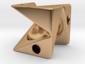 Cube Pendant Type A in Polished Bronze: Small