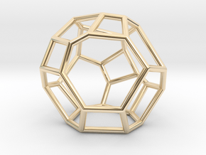 "Irregular" polyhedron no. 5 in 14k Gold Plated Brass: Small