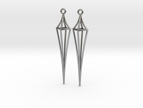 Narrow Kite in Fine Detail Polished Silver: Medium