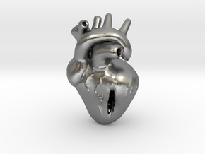 Damaged Heart in Natural Silver