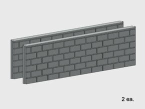 5' Block Wall - 2-Long Jointed Wall Splices in White Natural Versatile Plastic: 1:87 - HO