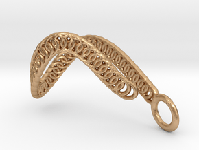 Textured hook pendant necklace in Natural Bronze