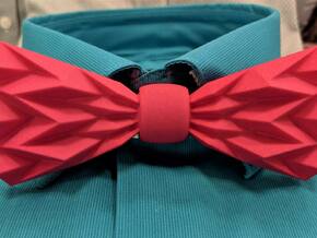 The Fold Bow Tie in Pink Processed Versatile Plastic