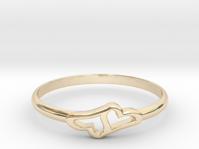 Merging Hearts in 14K Yellow Gold: 6 / 51.5