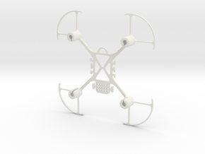 Mini FPV quadcopter frame with props guards in White Natural Versatile Plastic