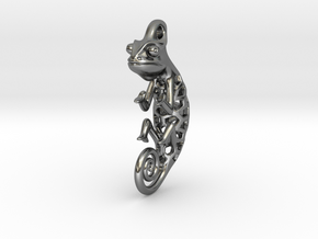 Chameleon Pendant in Polished Silver: Small