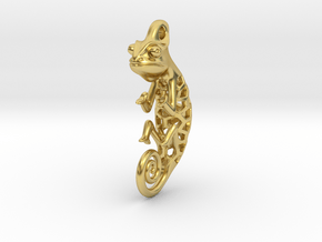 Chameleon Pendant in Polished Brass: Small