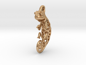 Chameleon Pendant in Polished Bronze: Small