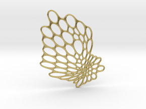 BROOCHE VORONOI 022 pins in Natural Brass