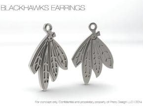 Blackhawks Earrings in Polished Bronzed Silver Steel