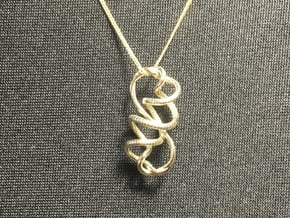 Shiny Gold or Silver Pendant: Entangled Forever 2 in 14K Yellow Gold: Small