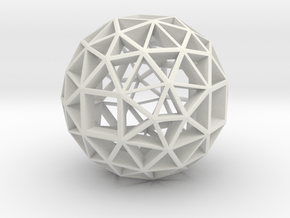 13mm f134 skeletal polyhedron lawal solids gmtrx  in White Natural Versatile Plastic