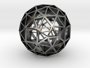 13mm f134 skeletal polyhedron lawal solids gmtrx  in Polished Silver