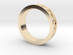 Scroll Band in 14K Yellow Gold