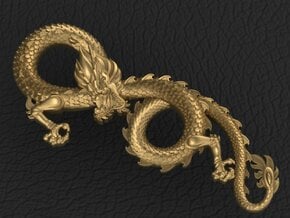 Dragon pendant in Fine Detail Polished Silver