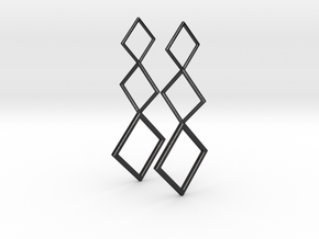 Square Earrings in Polished and Bronzed Black Steel