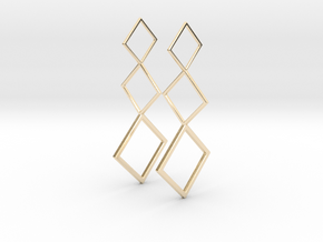 Square Earrings in 14k Gold Plated Brass