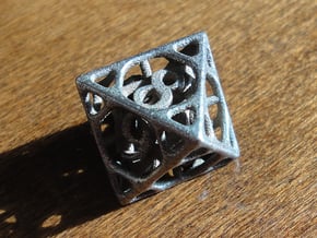 Cage d8 in Polished Bronzed Silver Steel