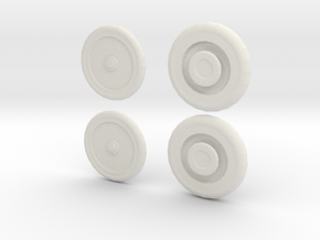 1/48 Scale Model T Armored Car Wheel Set in White Natural Versatile Plastic