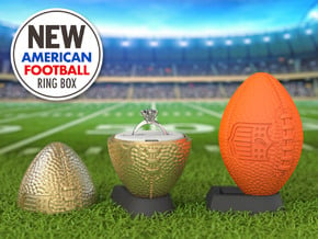 American Football Ring Box - Proposal & Engagement in Orange Processed Versatile Plastic