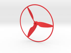 Drone Propeller - 5" CCW Pusher With Rim in Red Processed Versatile Plastic