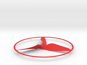 Drone Propeller - 5" CW Pusher With Rim in Red Processed Versatile Plastic