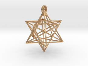 Small Stellated Dodecahedron Pendant in Natural Bronze
