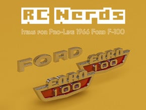 RCN207 Emblems for Ford F100 1966 in Tan Fine Detail Plastic