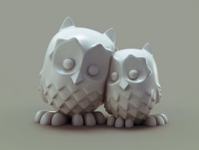 CuddlingOwls 50mm / 1.96 inches Tall in White Processed Versatile Plastic