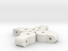 Basher Rocksta Upper Link Mounts in White Premium Versatile Plastic
