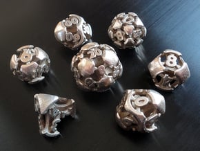 Chord Dice Set with Decader in Polished Bronzed-Silver Steel