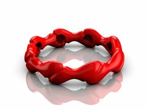 Wave bracelet 80 in Red Processed Versatile Plastic