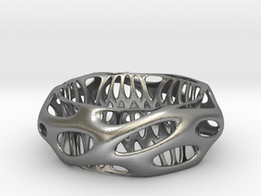 Chunky Voronoi​ Sterling Silver / Gold Bracelet in Natural Silver: Large