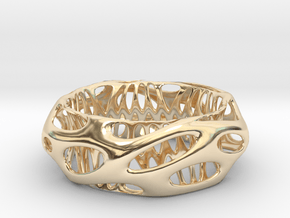 Chunky Voronoi​ Sterling Silver / Gold Bracelet in 14k Gold Plated Brass: Small