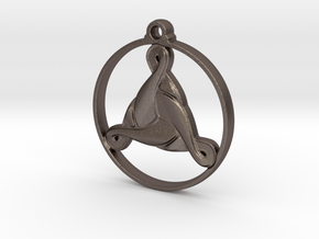 Triskelion Pendant in Polished Bronzed-Silver Steel