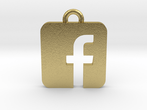 Facebook logo all materials necklace keychain gift in Natural Brass