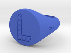 Ring Chevalière Initial "L" in Blue Processed Versatile Plastic: 5 / 49