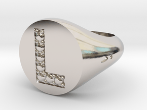 Ring Chevalière Initial "L" in Platinum: 5 / 49