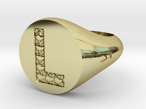 Ring Chevalière Initial "L" in 18k Gold: 5 / 49