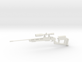 1:12 Miniature GOL Magnum Sniper Rifle - Battlefie in White Natural Versatile Plastic: 1:12